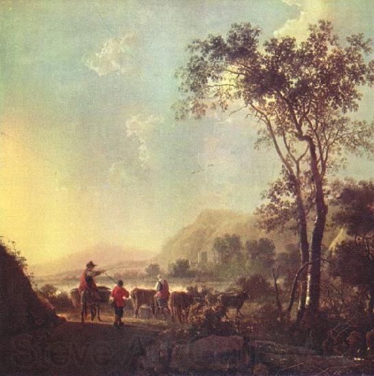 Aelbert Cuyp Landscape with herdsman and cattle Norge oil painting art
